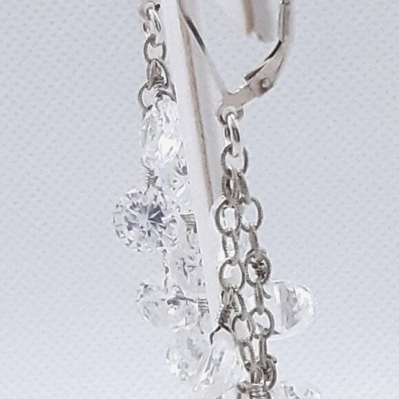 Designer Nina Nguyen sterling clear dangle earrings from her Sai-Gon Collection - Picture 10 of 14